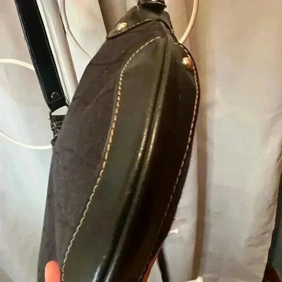 Nine West Black Canvas Shoulder Bag - Picture 7 of 11